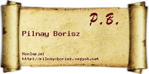 Pilnay Borisz névjegykártya